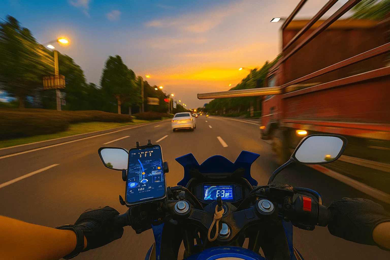 Close Call: Truck's Wide Load Nearly Decapitates Motorcyclist!